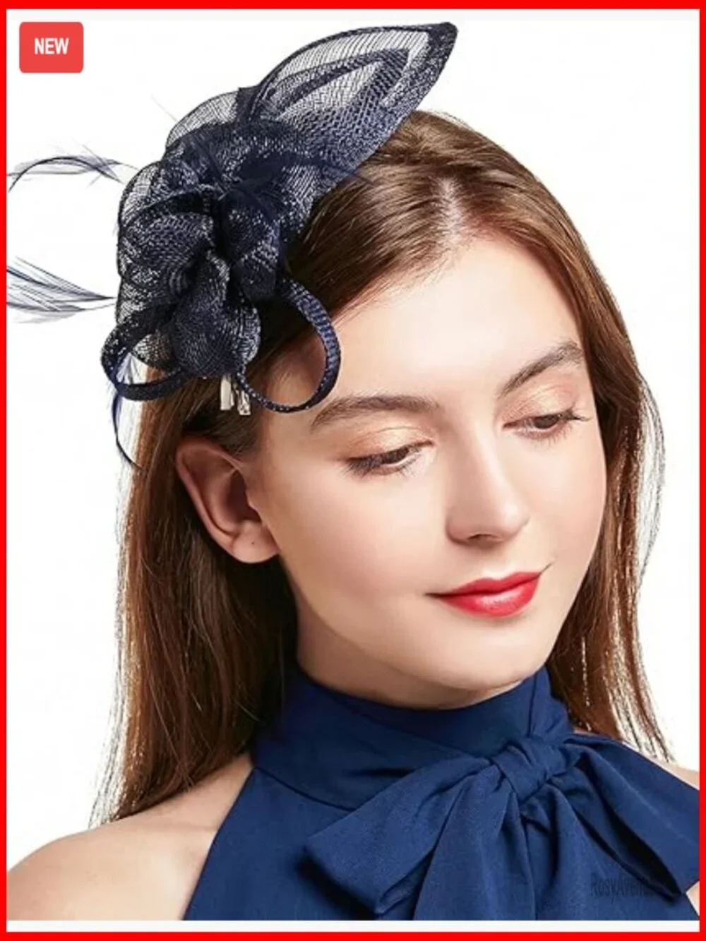 Vintage Sinamay Fascinator with Feathers, Headband Clip, Formal Occasion